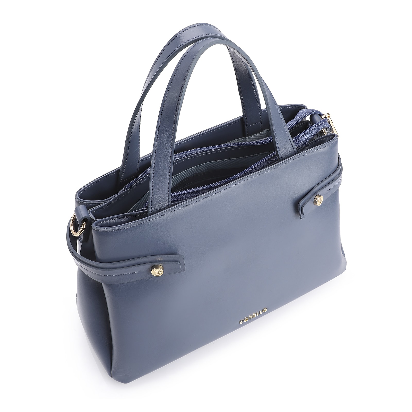 Bolsa Tote Couro Azul