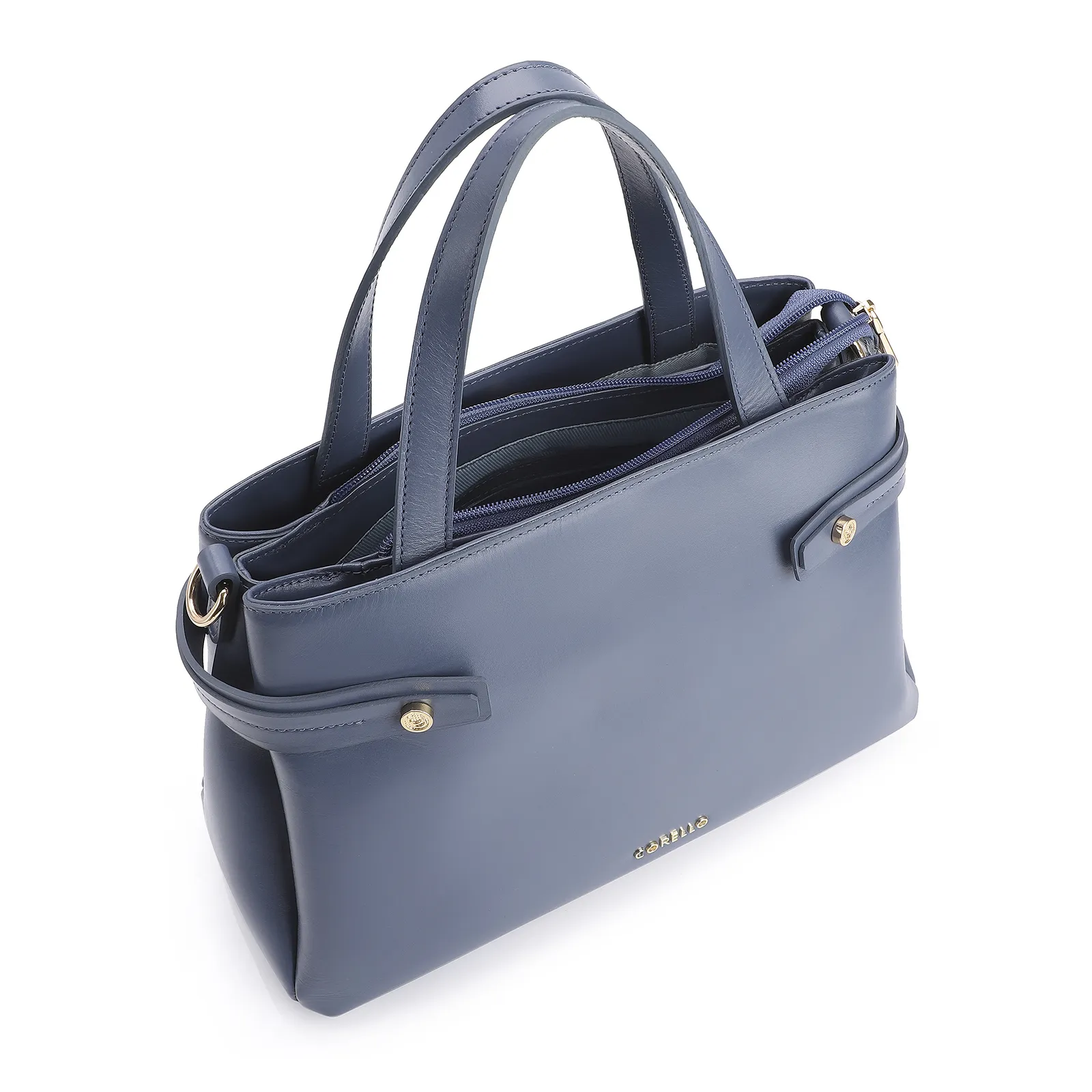 Bolsa Tote Couro Azul