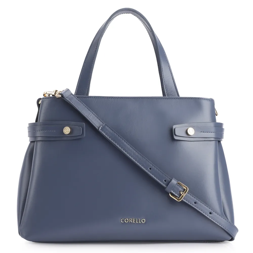 Bolsa Tote Couro Azul