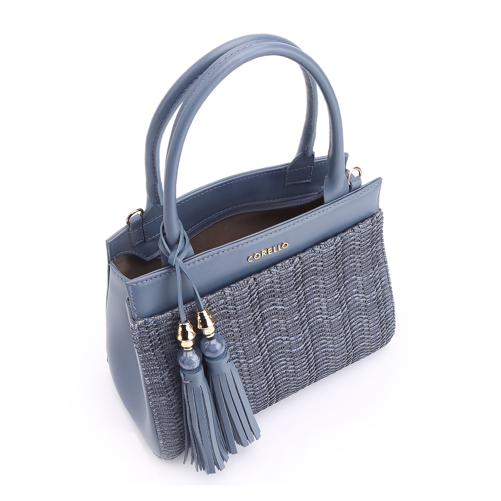 Bolsa Tote Couro Azul/Alt Azul