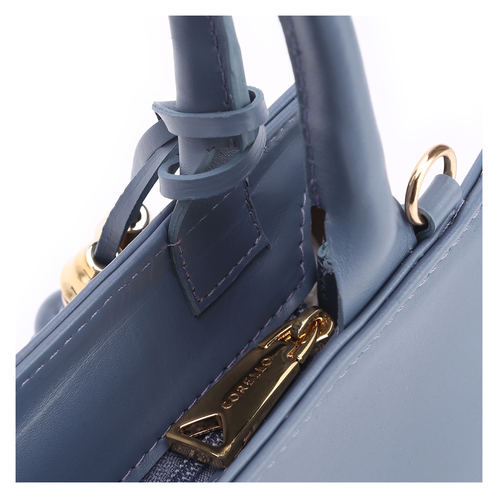 Bolsa Tote Couro Azul/Alt Azul