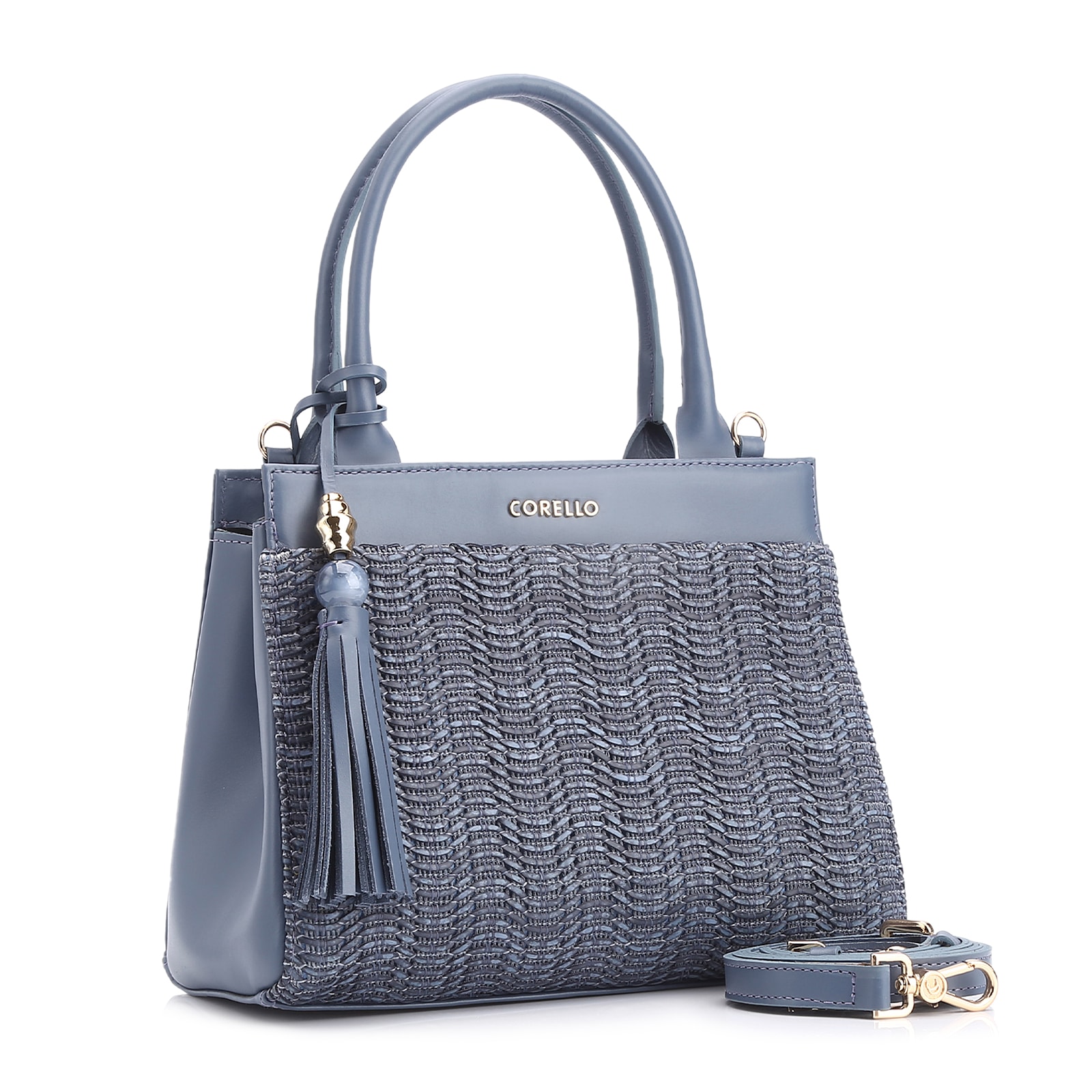 Bolsa Tote Couro Azul/Alt Azul
