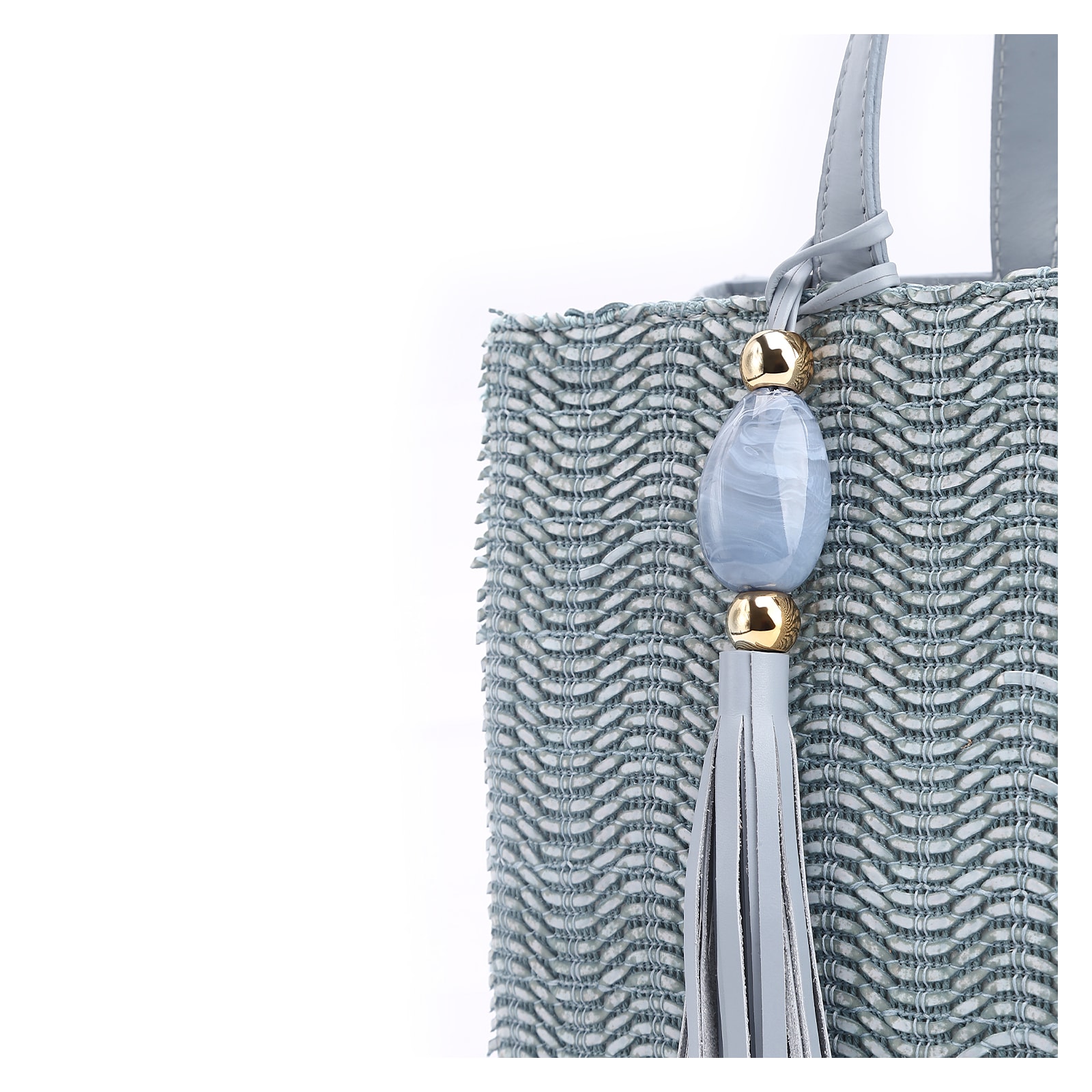 Bolsa Tote Couro Azul/Alt Tramado Azul