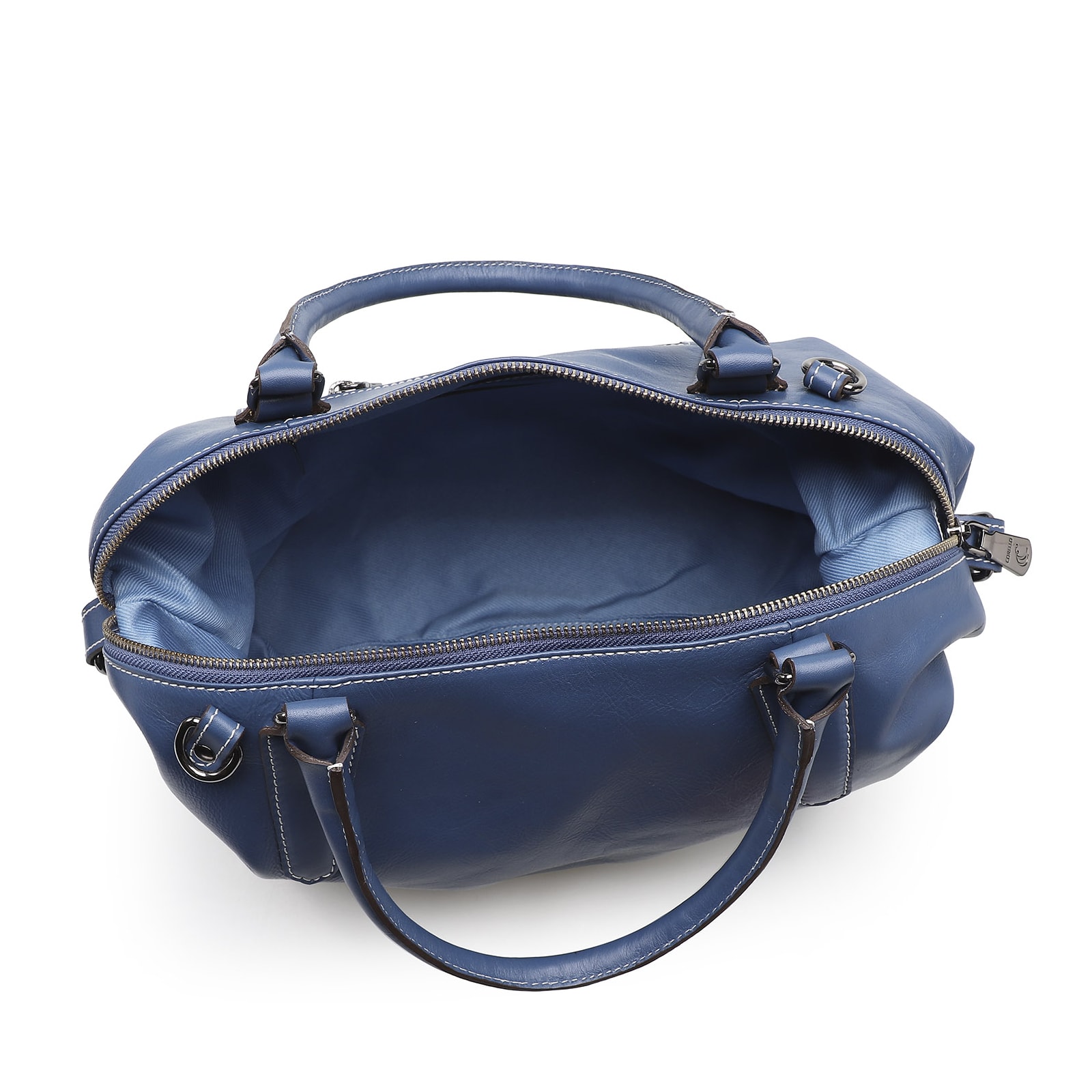 Bolsa Tote Couro Azul Cobalto