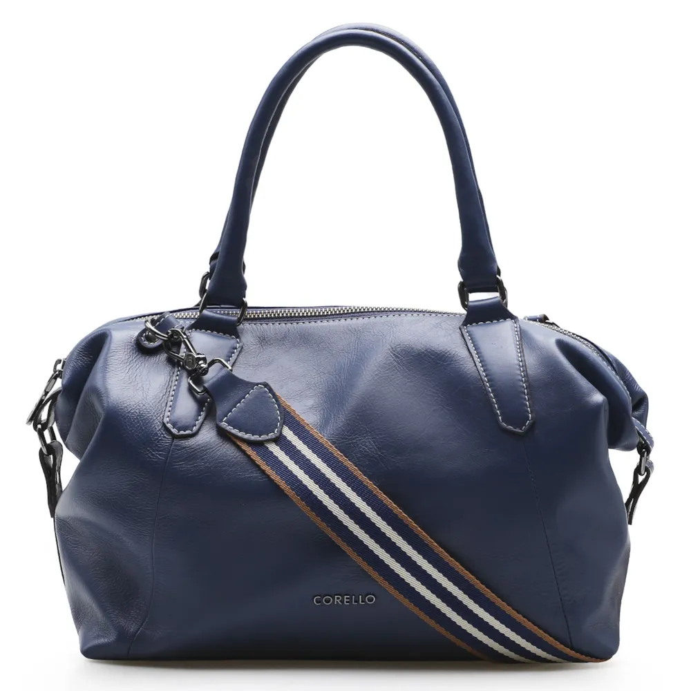 Bolsa Tote Couro Azul Cobalto