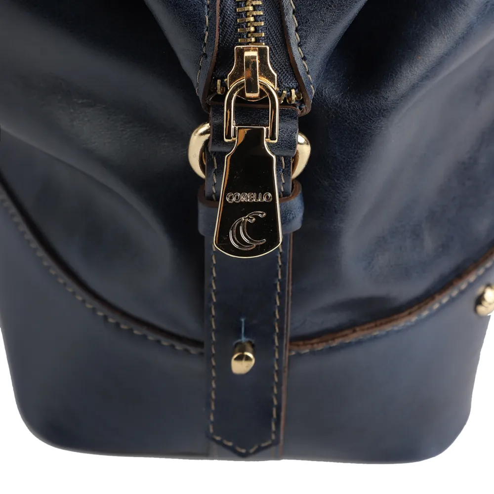 Bolsa Tote Couro Azul Denim - imagem 5