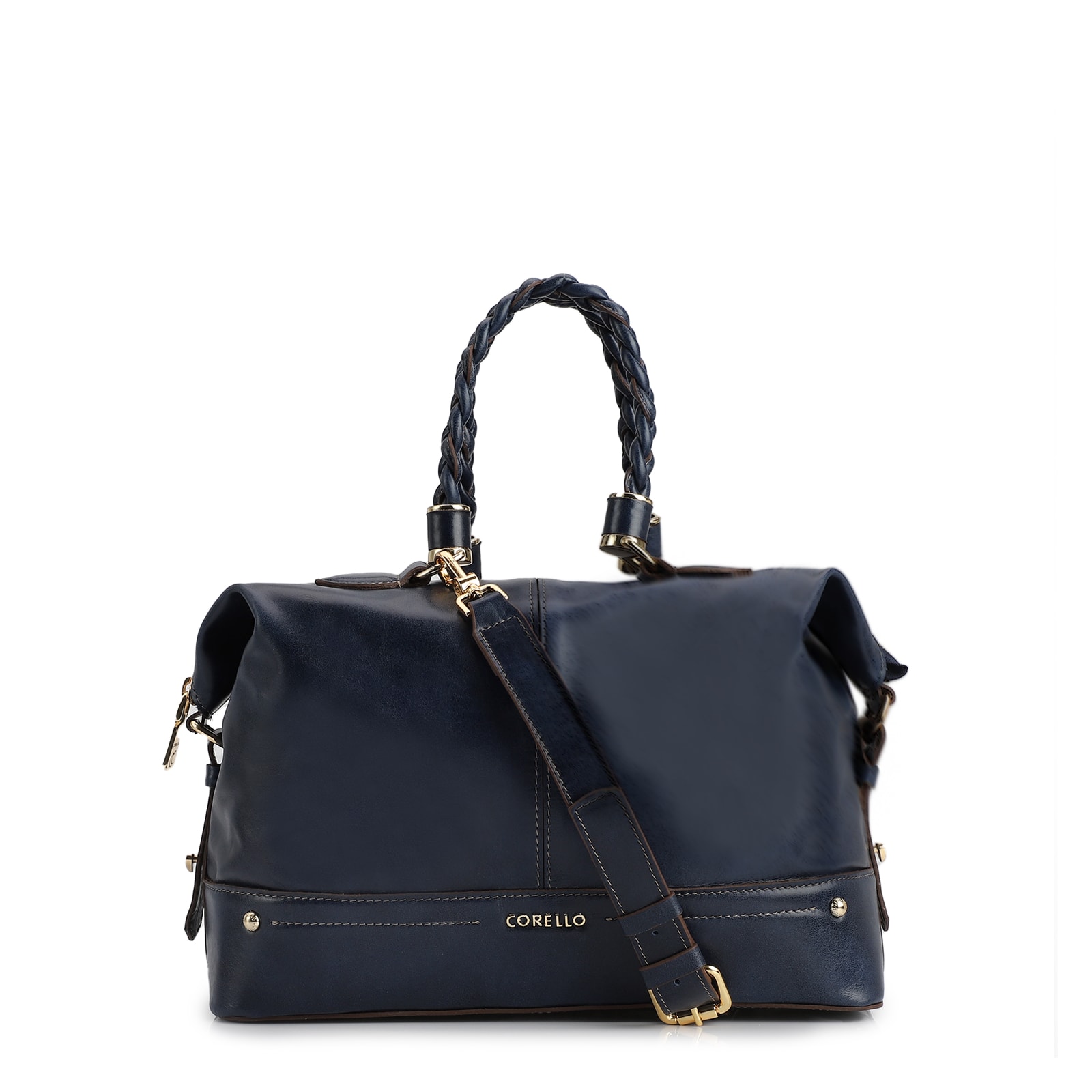 Bolsa Tote Couro Azul Denim