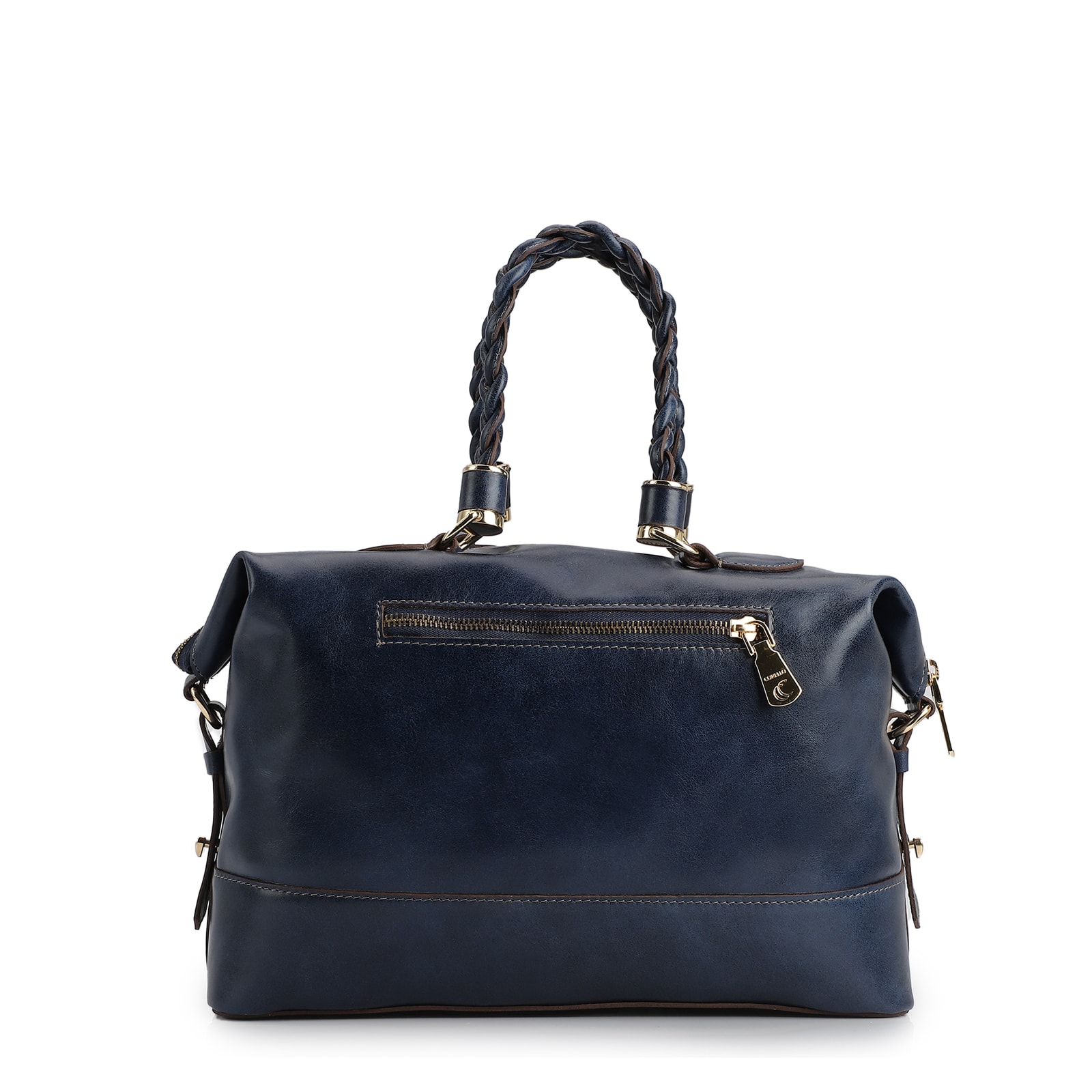 Bolsa Tote Couro Azul Denim