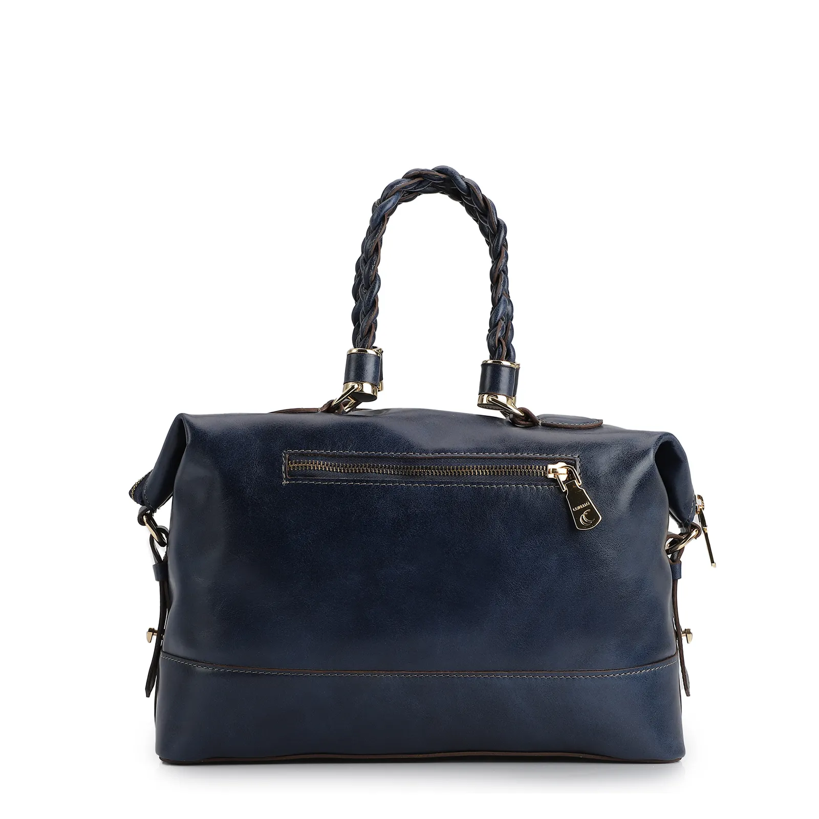 Bolsa Tote Couro Azul Denim