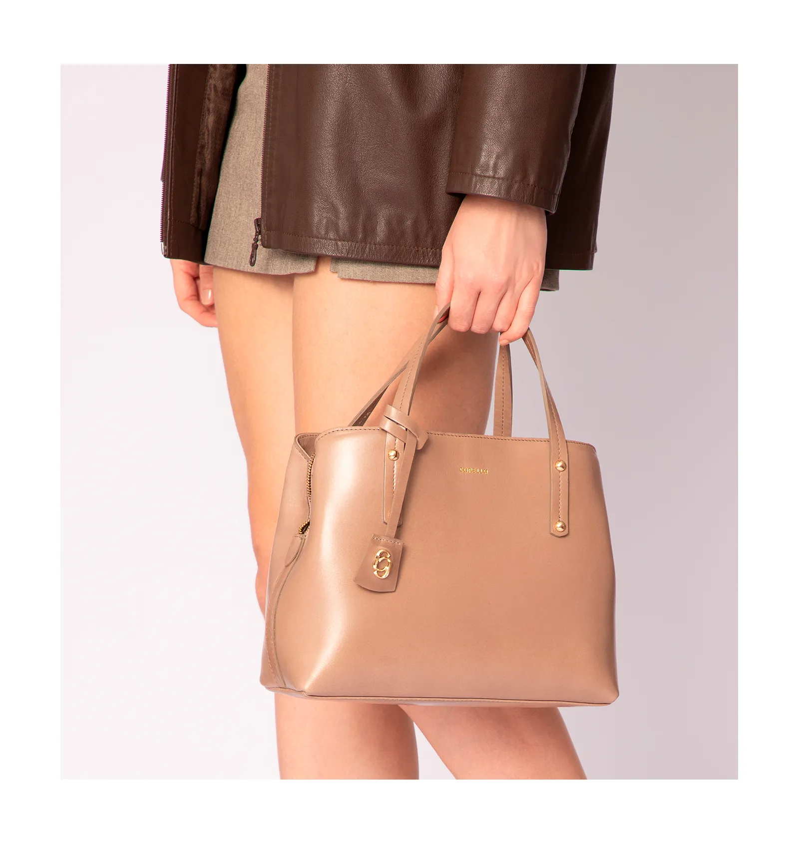 Bolsa Tote Couro Bege