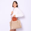 Bolsa Tote Couro Bege/Couro Lezard Bege - imagem 2