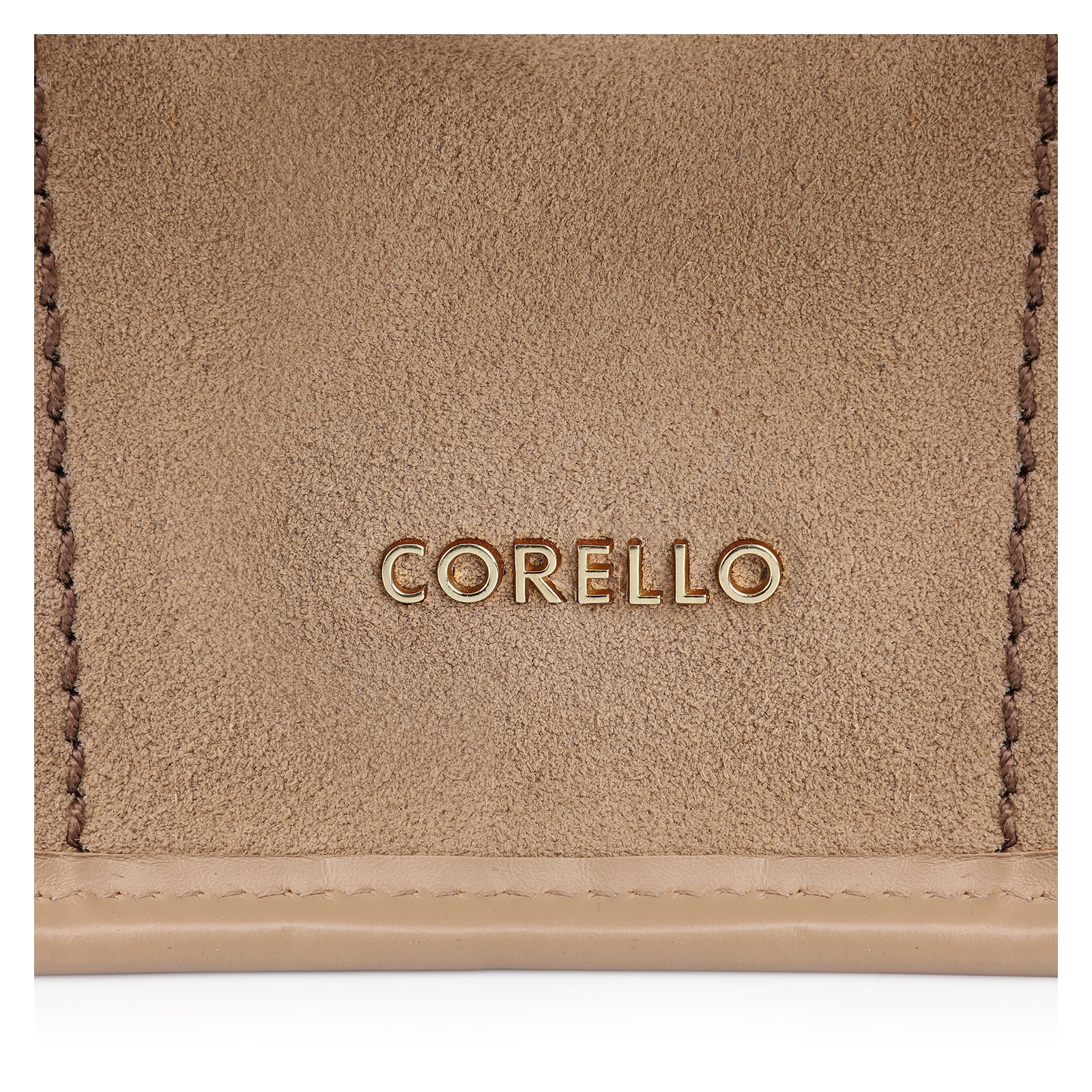 Bolsa Tote Couro Camurça/Couro Bege