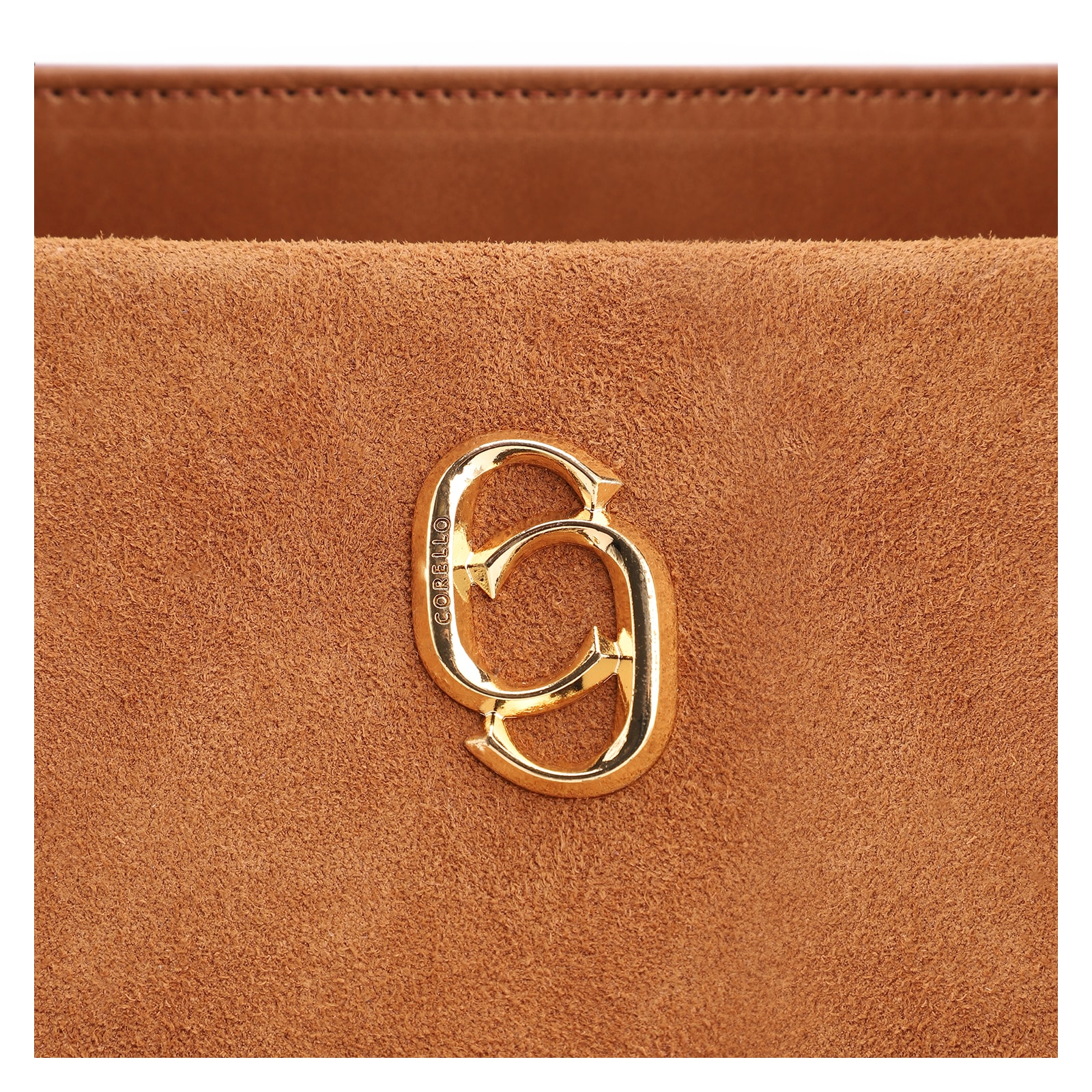 Bolsa Tote Couro Camurça/Couro Marrom