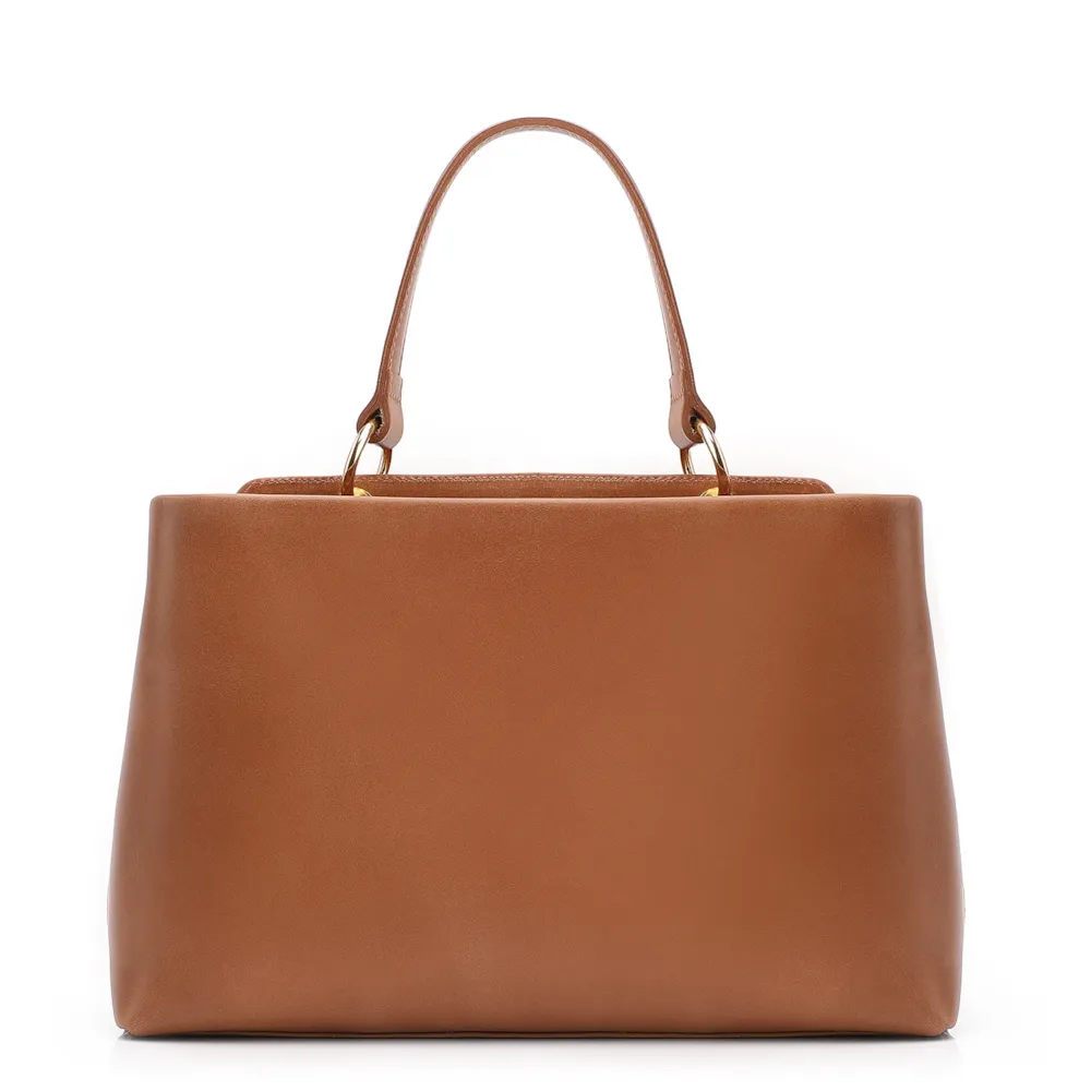 Bolsa Tote Couro Camurça/Couro Marrom - imagem 3