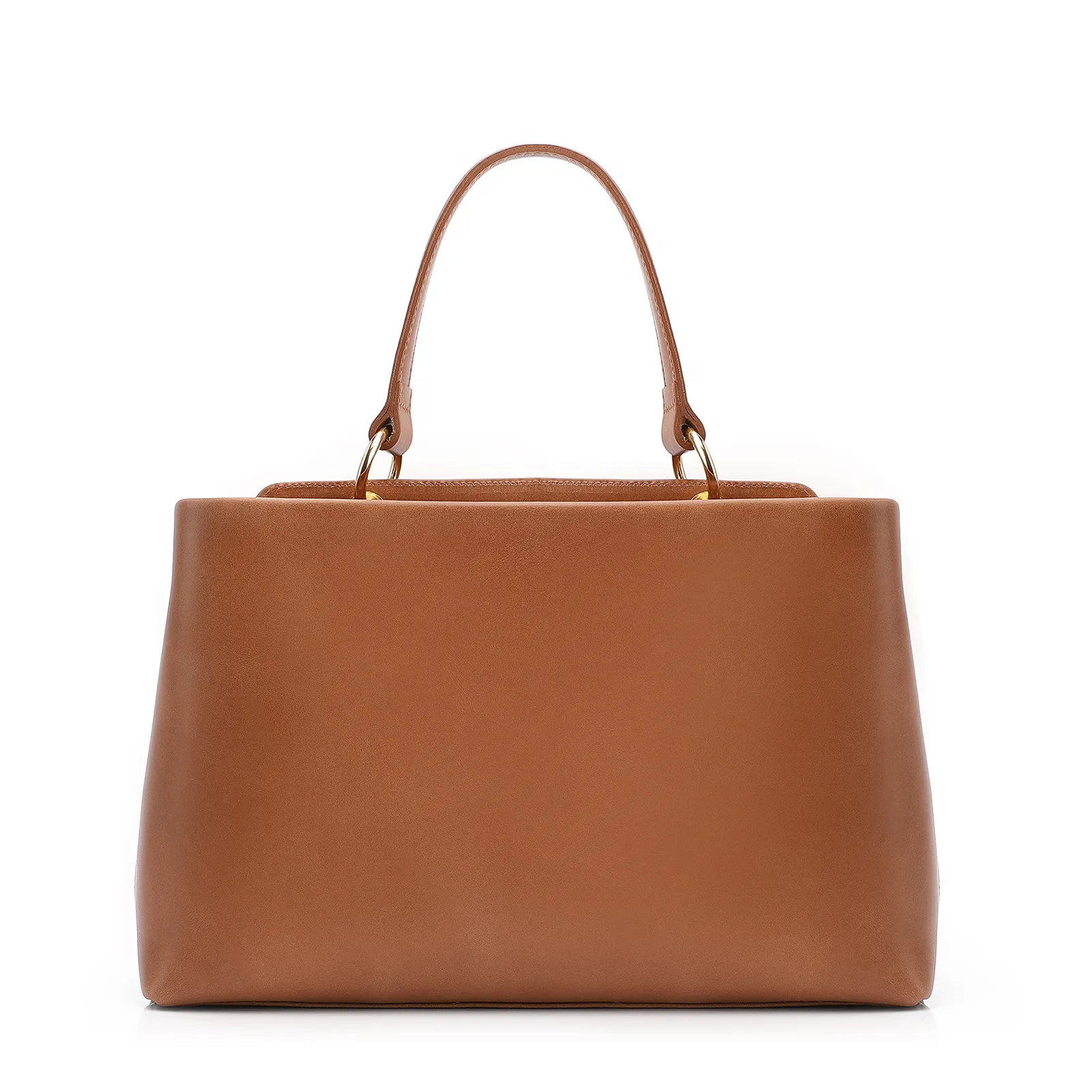 Bolsa Tote Couro Camurça/Couro Marrom