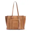 Bolsa Tote Couro Camurça/Couro Marrom - imagem 1