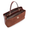 Bolsa Tote Couro Camurça/Couro Marrom Escuro - imagem 4