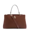 Bolsa Tote Couro Camurça/Couro Marrom Escuro - imagem 1