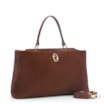 Bolsa Tote Couro Camurça/Couro Marrom Escuro - imagem 2