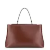 Bolsa Tote Couro Camurça/Couro Marrom Escuro - imagem 3