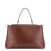 Bolsa Tote Couro Camurça/Couro Marrom Escuro - imagem 3