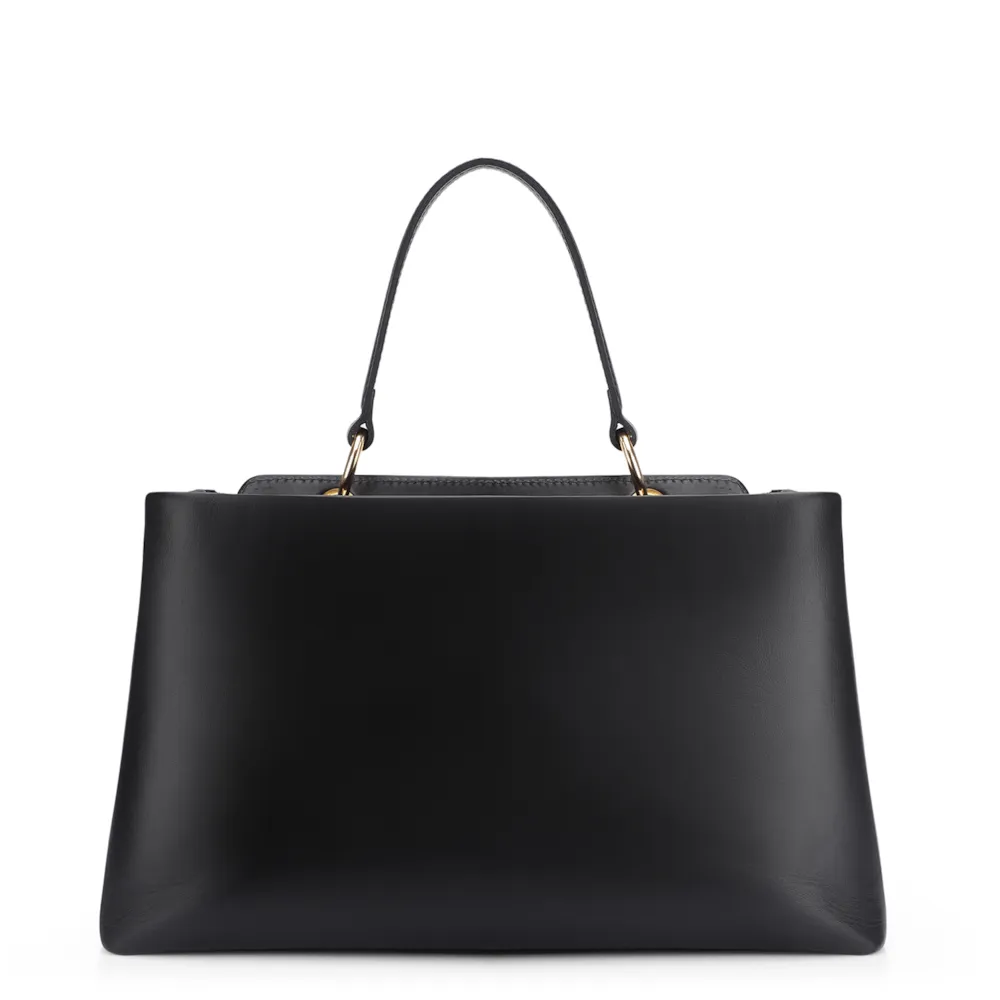 Bolsa Tote Couro Camurça/Couro Preto - imagem 3