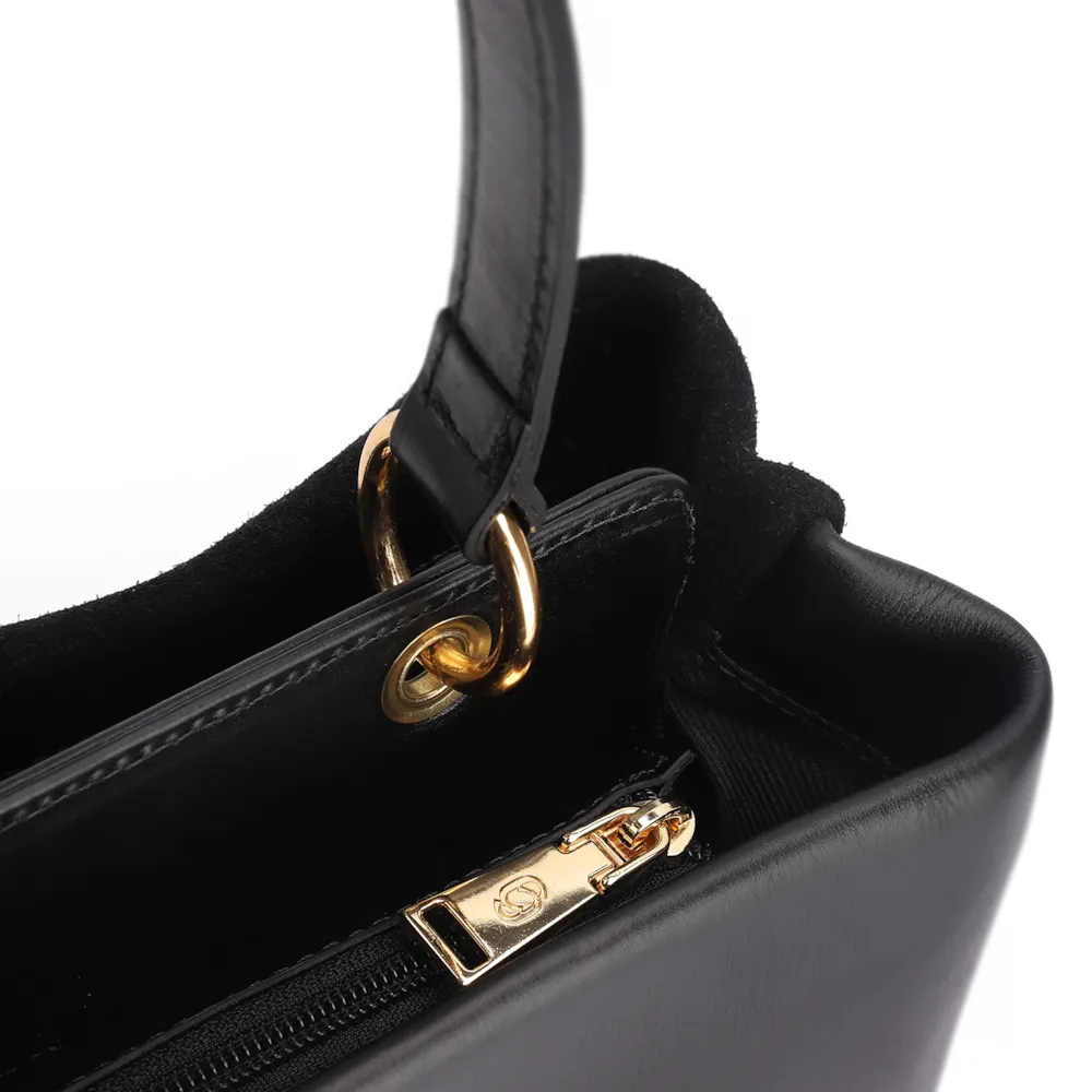Bolsa Tote Couro Camurça/Couro Preto - imagem 5