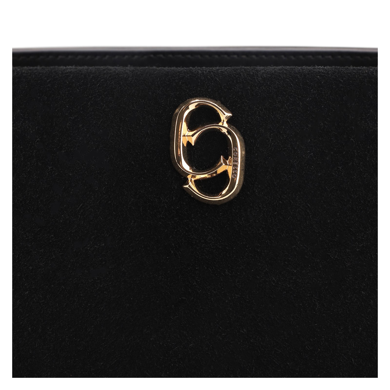Bolsa Tote Couro Camurça/Couro Preto