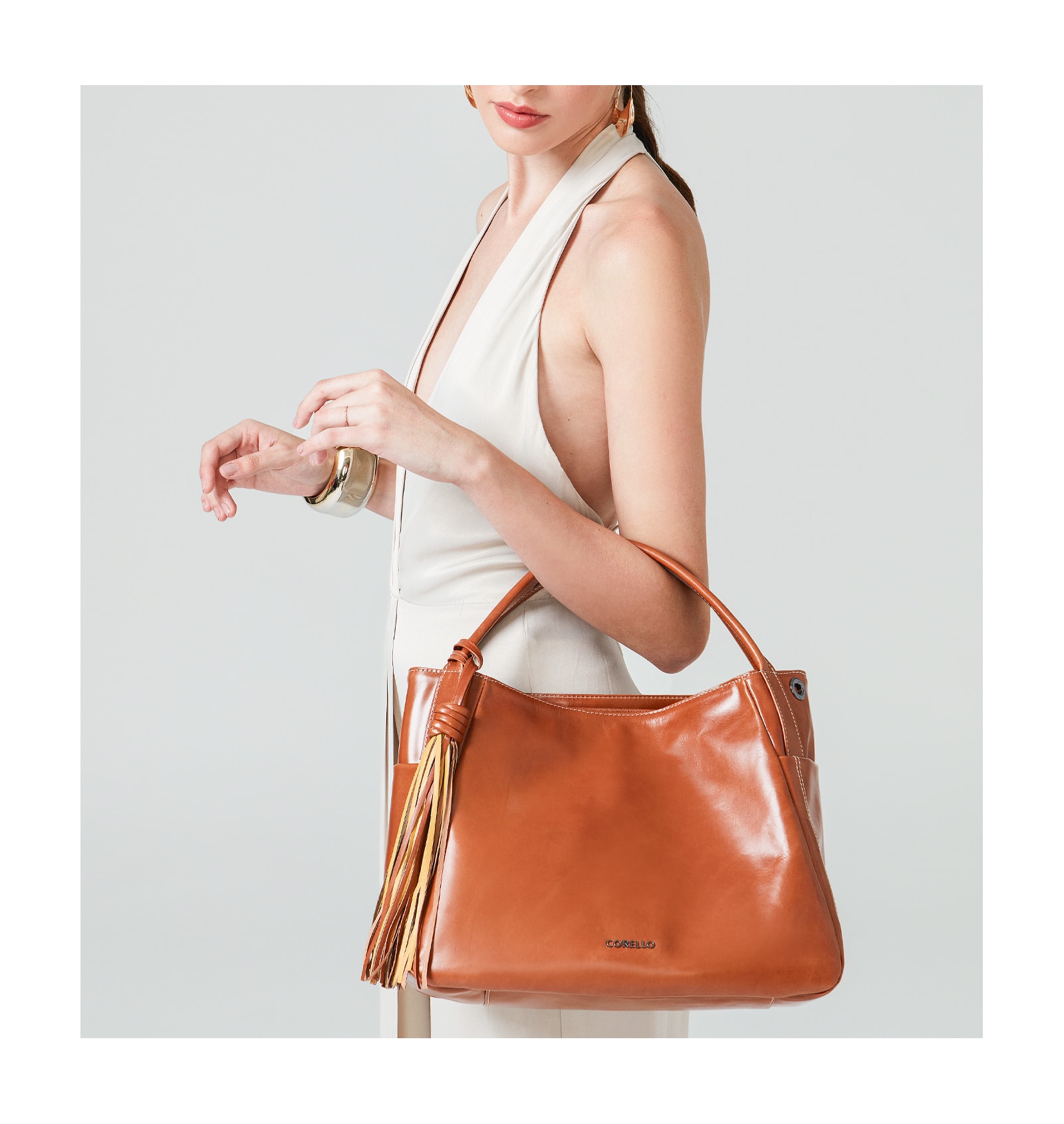 Bolsa Tote Couro Caramelo
