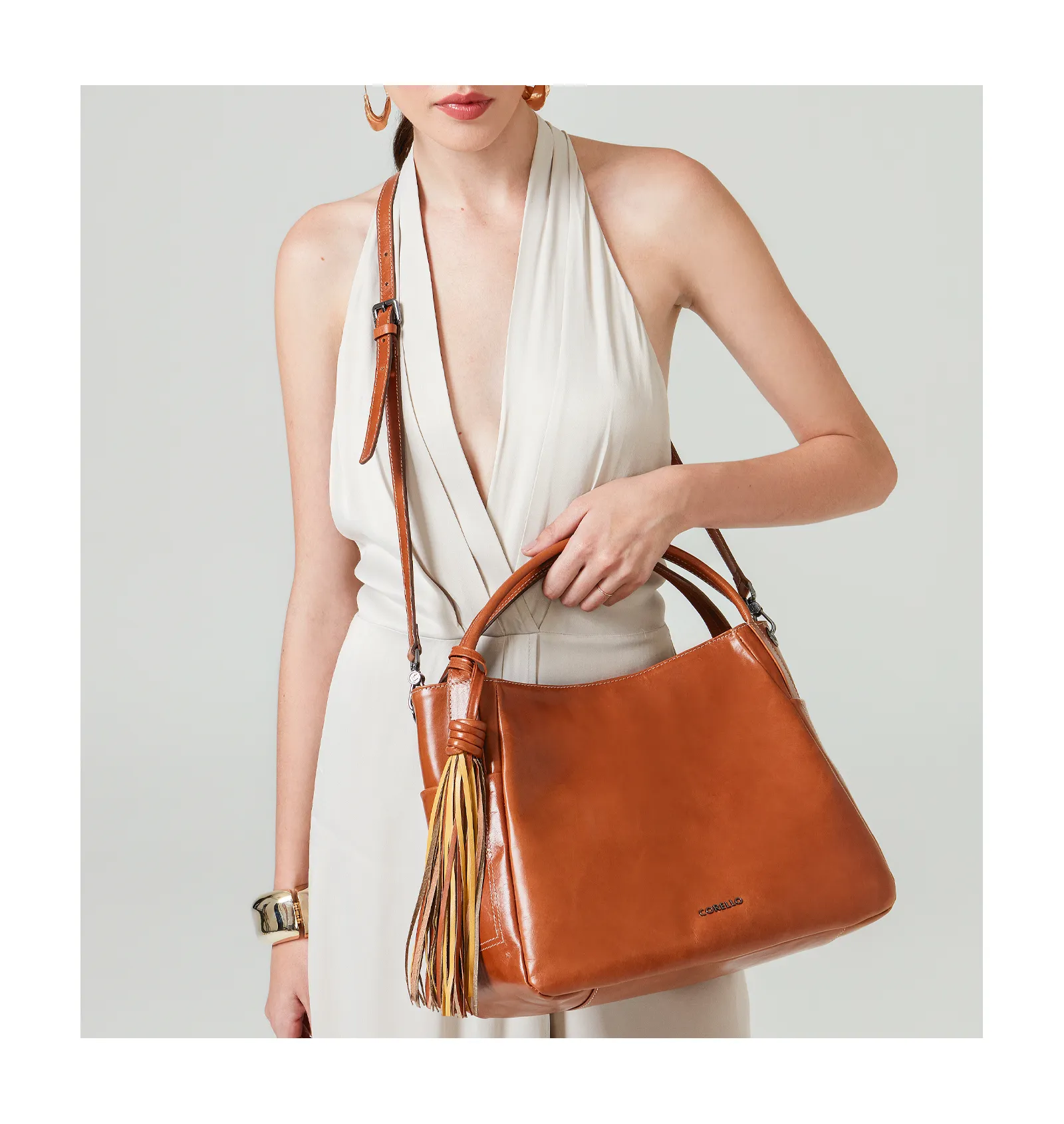 Bolsa Tote Couro Caramelo