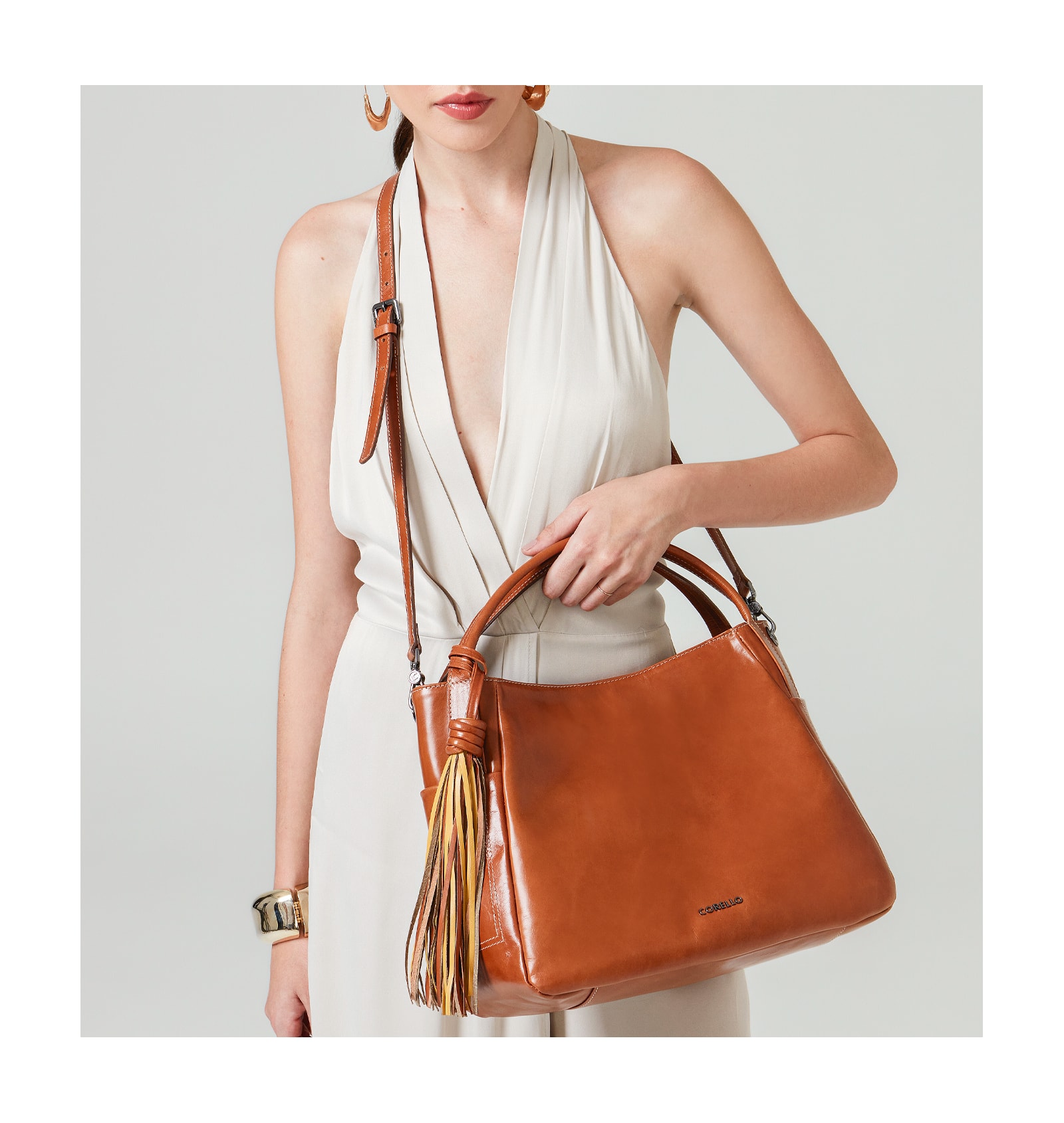 Bolsa Tote Couro Caramelo