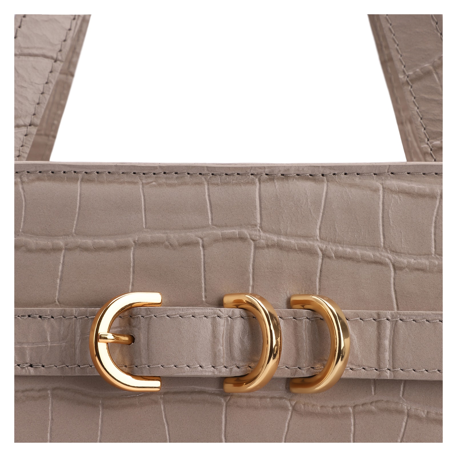 Bolsa Tote Couro Croco Bege