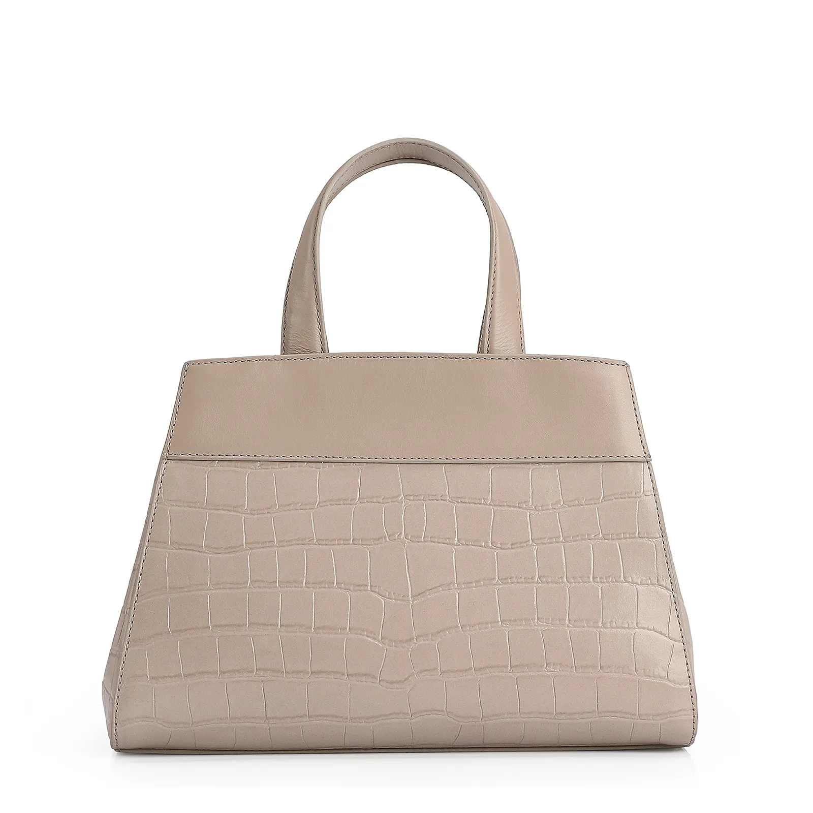 Bolsa Tote Couro Croco Bege
