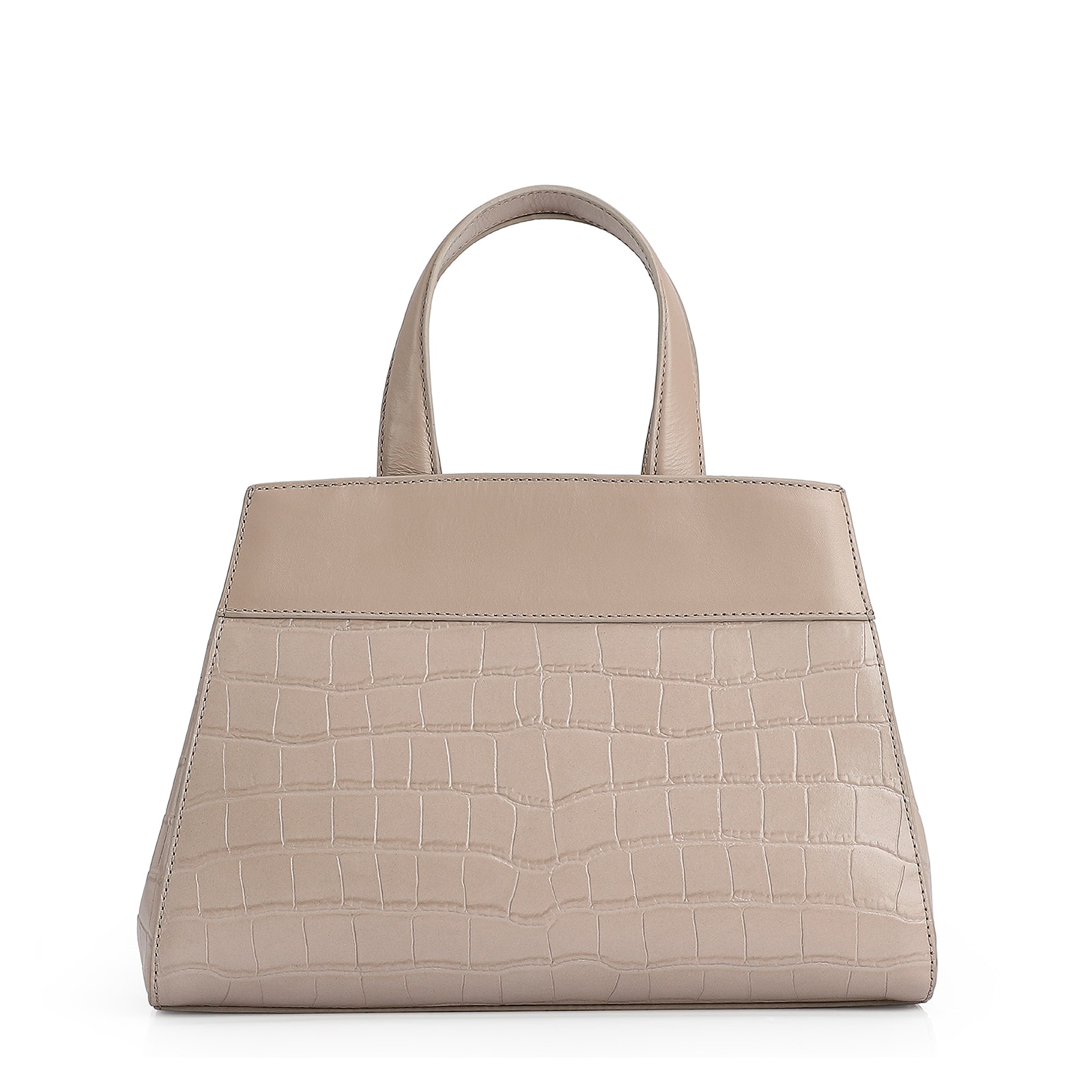 Bolsa Tote Couro Croco Bege