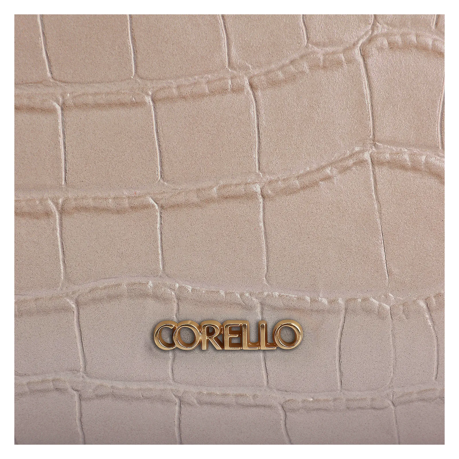 Bolsa Tote Couro Croco Bege