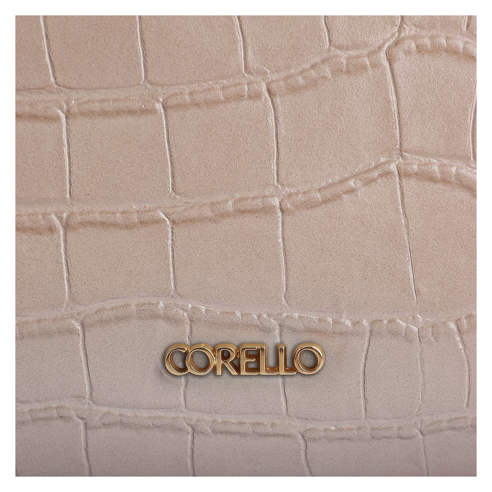 Bolsa Tote Couro Croco Bege
