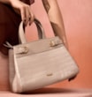 Bolsa Tote Couro Croco Bege - imagem 2