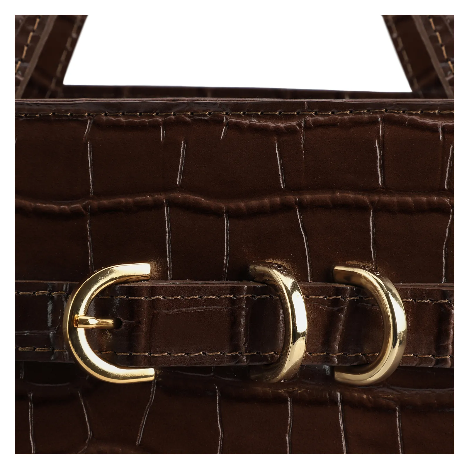 Bolsa Tote Couro Croco Marrom