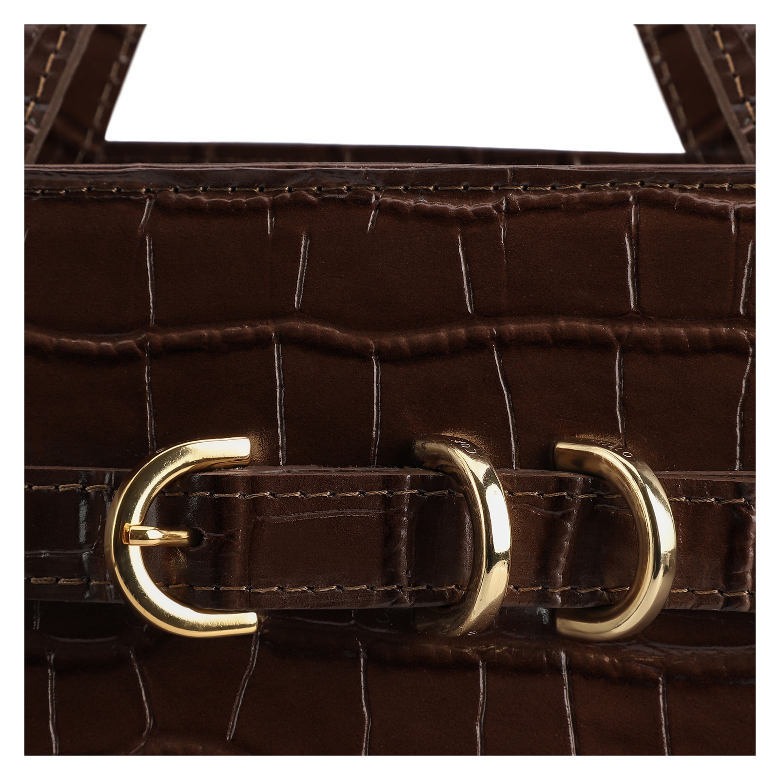 Bolsa Tote Couro Croco Marrom