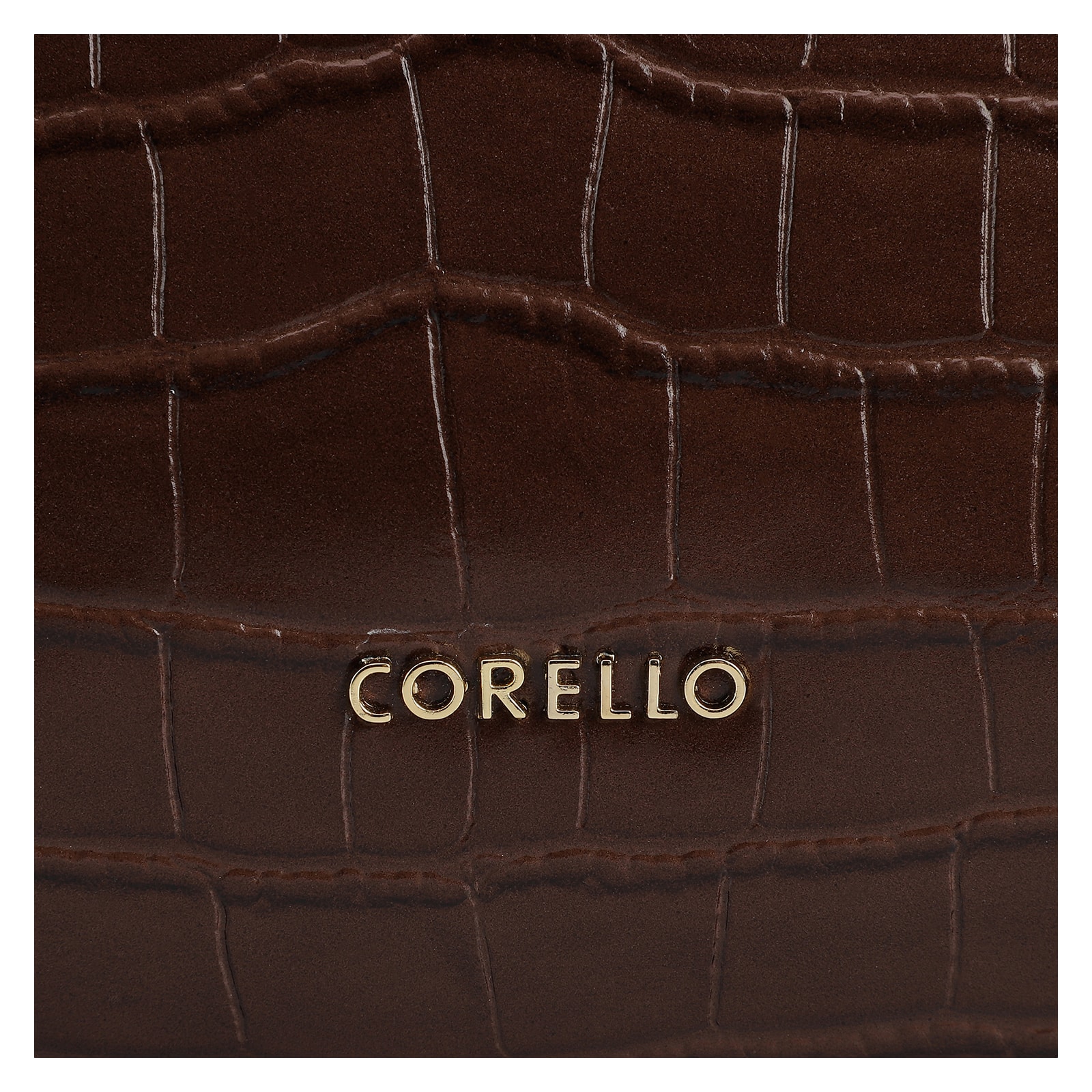 Bolsa Tote Couro Croco Marrom