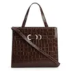 Bolsa Tote Couro Croco Marrom - imagem 1