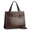 Bolsa Tote Couro Croco Marrom - imagem 2