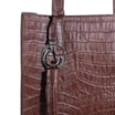 Bolsa Tote Couro Croco Marrom - imagem 5