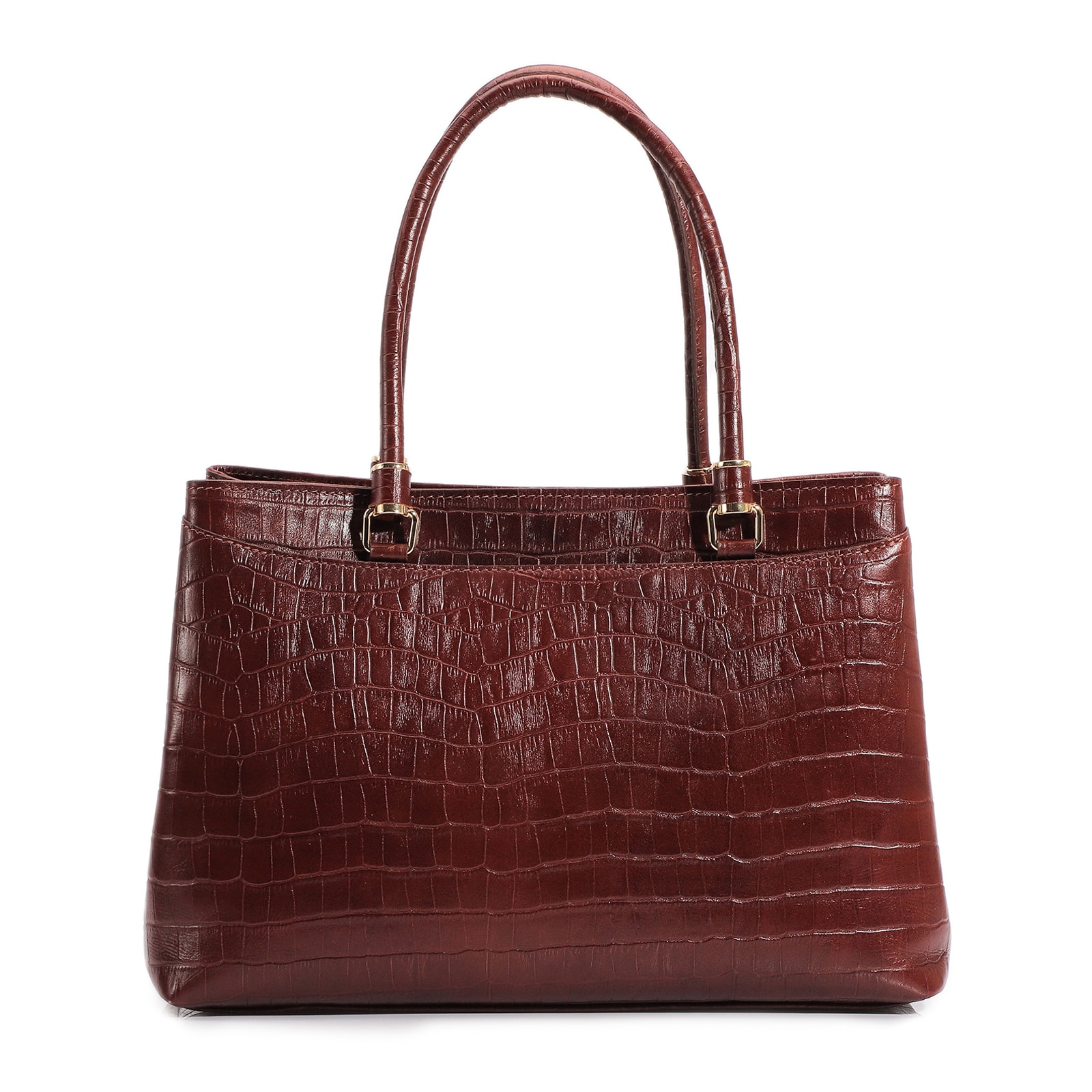 Bolsa Tote Couro Croco Marrom