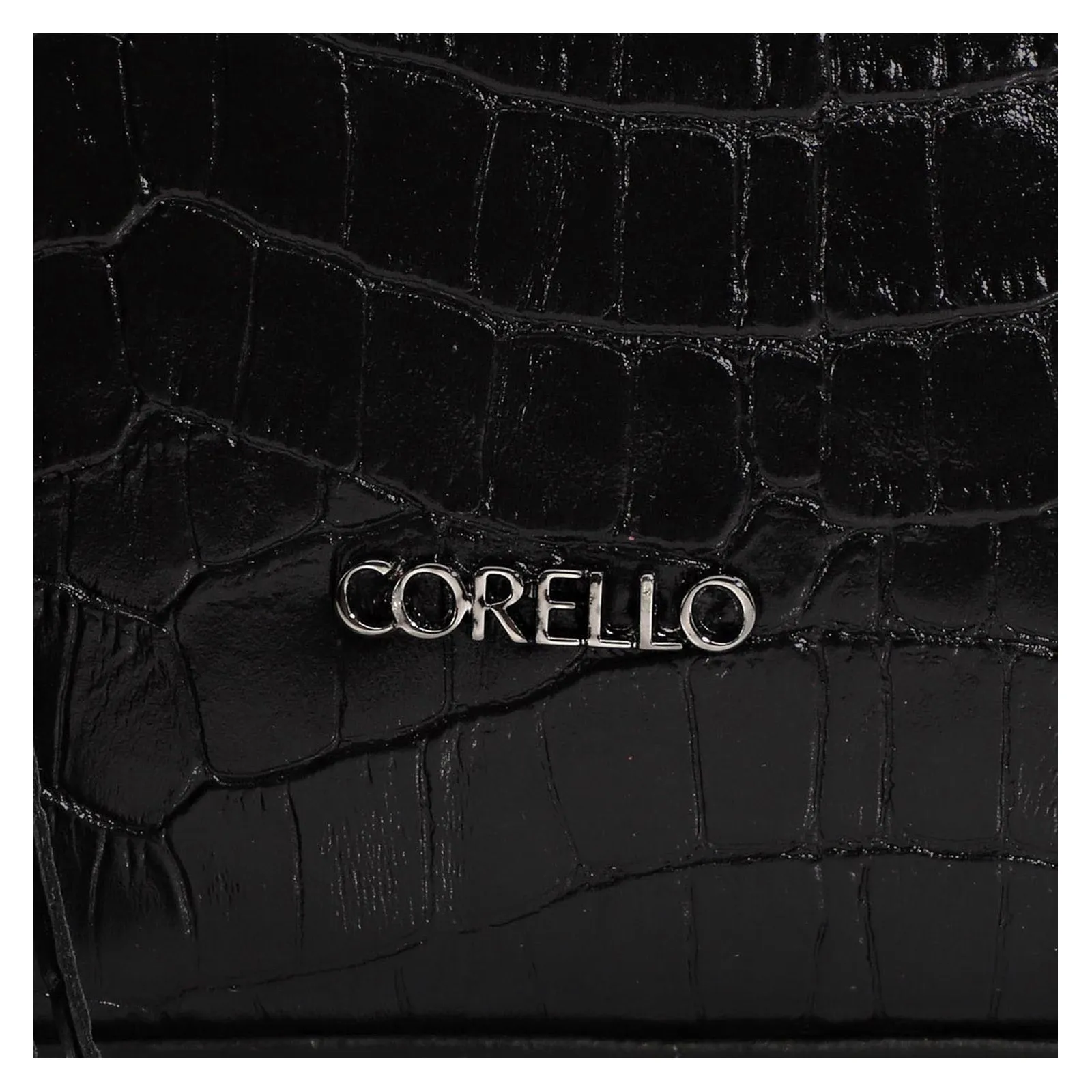 Bolsa Tote Couro Croco Preto