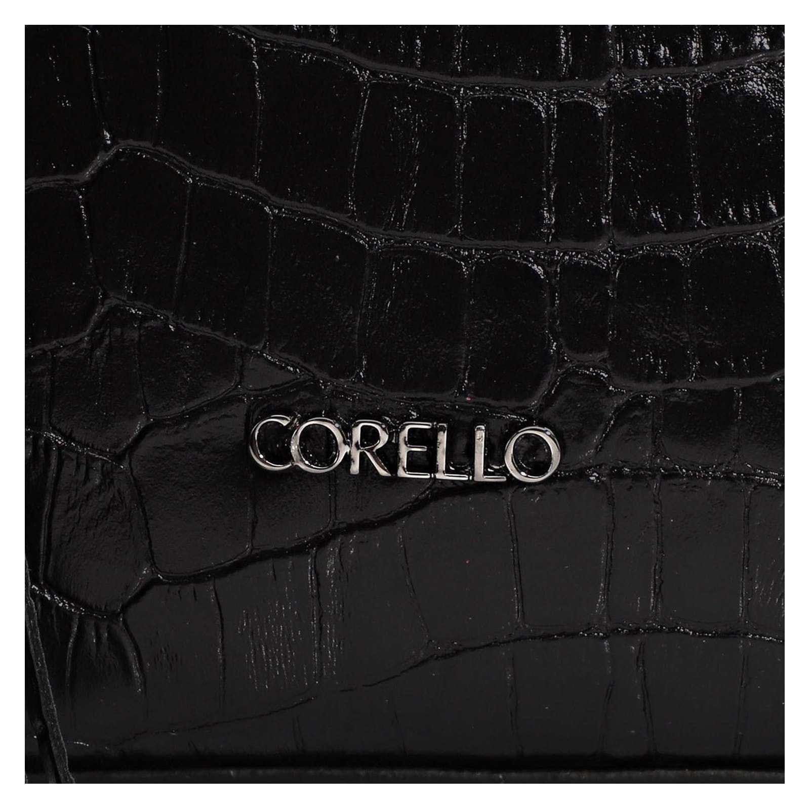 Bolsa Tote Couro Croco Preto