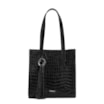 Bolsa Tote Couro Croco Preto - imagem 1