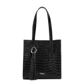 Couro Croco Preto