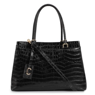 Couro Croco Preto