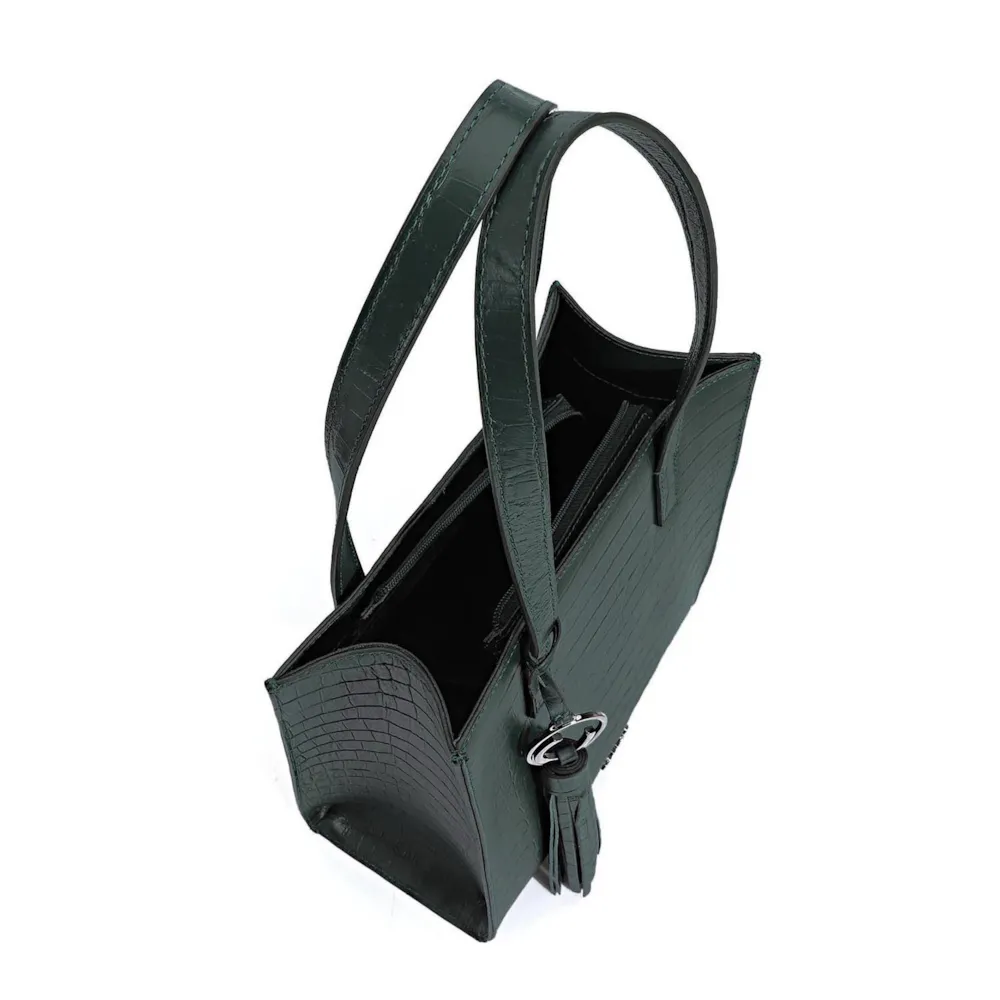 Bolsa Tote Couro Croco Verde - imagem 4